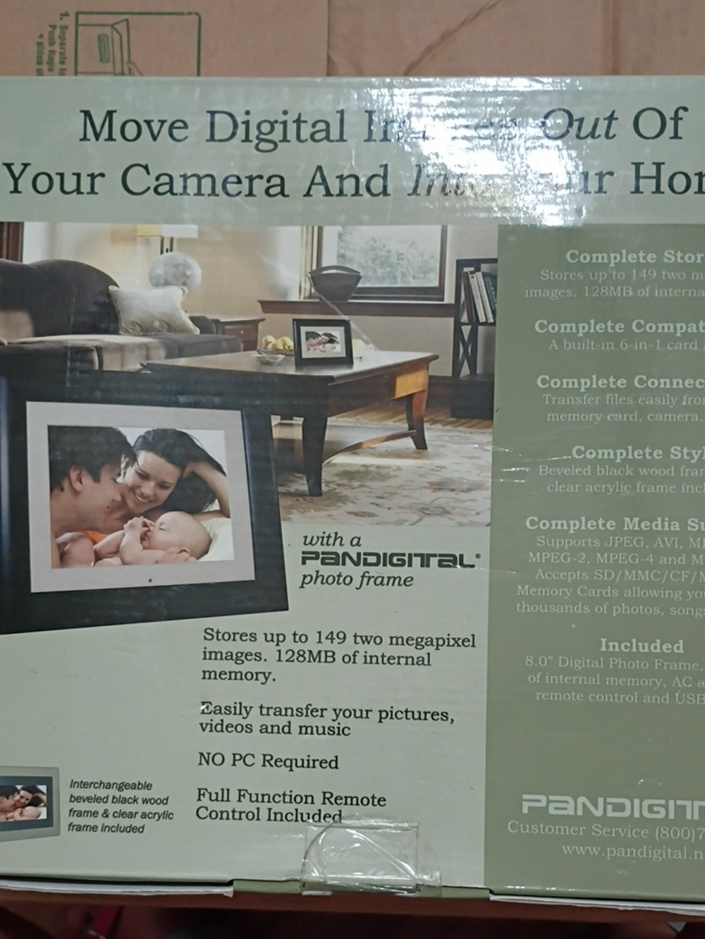 Pandigital Black Digital Photo Frame - 8.0"